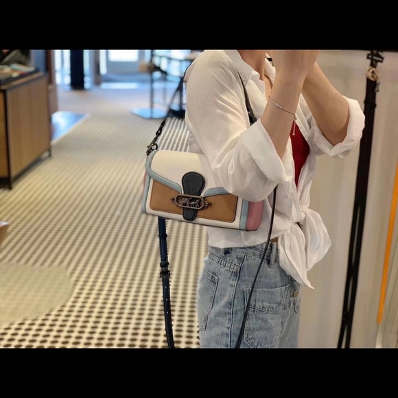 Coach Jade Shoulder Bag In Colorblock - Picture 11 of 12